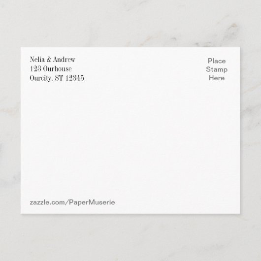 フレッシュモダン、フォトタイポグラフィ30日付を保存1 案内ポストカード (裏面)