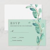 フレッシュユーカリ葉アアクアRSVP 出欠カード (正面/裏面)