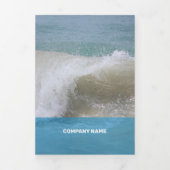 フレッシュライトブルーの透モダン過性 三つ折りカード (カバー)