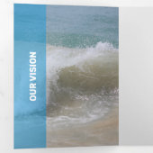 フレッシュライトブルーの透モダン過性 三つ折りカード (内部最初)