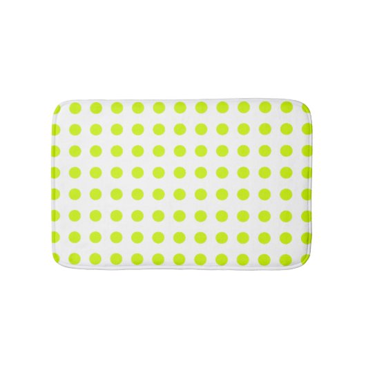 フレッシュライムグリーン水玉模様シンプルパターン バスマット (正面)