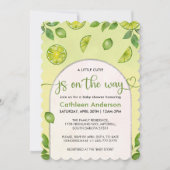 フレッシュライムシトラス男女兼用ベビーシャワー 招待状 (正面)
