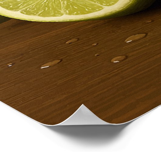 フレッシュライムジュース夏 – さわやかな柑橘類 ポスター (角)