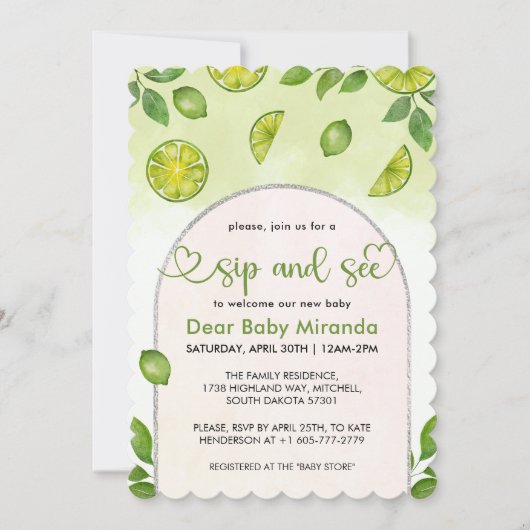 フレッシュライム男女兼用シトラスsipと参照 招待状 (正面)