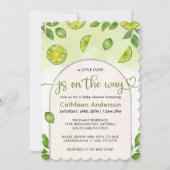 フレッシュライム シトラス 男女兼用 ベビーシャワー 招待状 (正面)