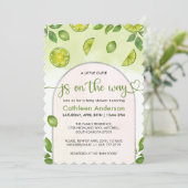 フレッシュライム シトラス 男女兼用 ベビーシャワー 招待状 (スタンド正面)