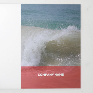 フレッシュレッド&ピンクの透モダン過性 三つ折りカード