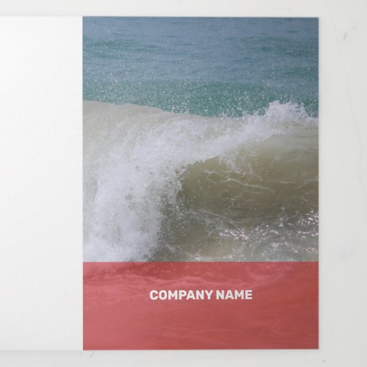 フレッシュレッド&ピンクの透モダン過性 三つ折りカード (カバー)