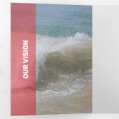 フレッシュレッド&ピンクの透モダン過性 三つ折りカード (内部最初)