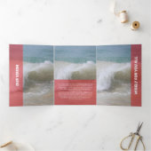 フレッシュレッド&ピンクの透モダン過性 三つ折りカード (内部)