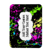 フレッシュレトロネオン絵を描（ばちゃばちゃ）跳ねるオンブラック マグネット (縦)