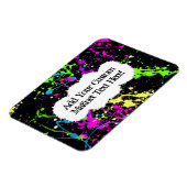 フレッシュレトロネオン絵を描（ばちゃばちゃ）跳ねるオンブラック マグネット (左側)