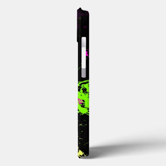 フレッシュレトロネオン絵を描（ばちゃばちゃ）跳ねるオンブラック Case-Mate iPhoneケース (裏面 / 左)