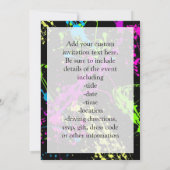 フレッシュレトロネオ絵を描ン(ばちゃばちゃ)跳ねるパーティの招待状 招待状 (裏面)