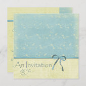 フレッシュレモンつる植物オンロビンズエッグブルー 招待状 (正面/裏面)