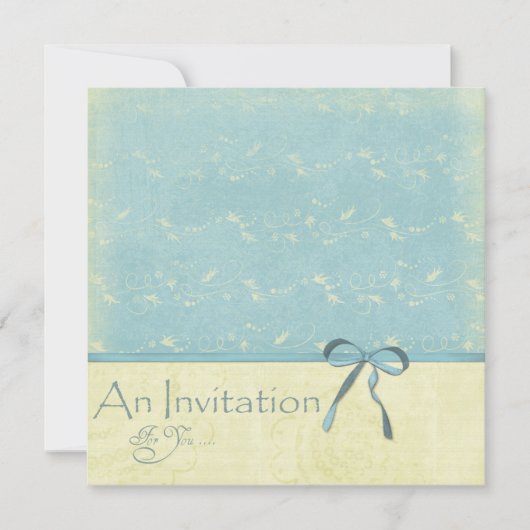 フレッシュレモンつる植物オンロビンズエッグブルー 招待状 (正面)
