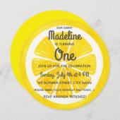 フレッシュレモンの最初の誕生日の招待 招待状 (正面/裏面)