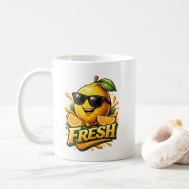 フレッシュレモンサマーバイブかわいい柑橘類のキャラクター コーヒーマグカップ