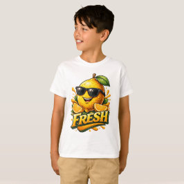 フレッシュレモンサマーバイブかわいい柑橘類のキャラクター Tシャツ