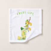 フレッシュレモンドリンクバスタオルカスタムズ – 文字 バスタオルセット (ウォッシュタオル)