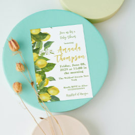 フレッシュレモンフローラメイン絞りベビーシャワー 招待状