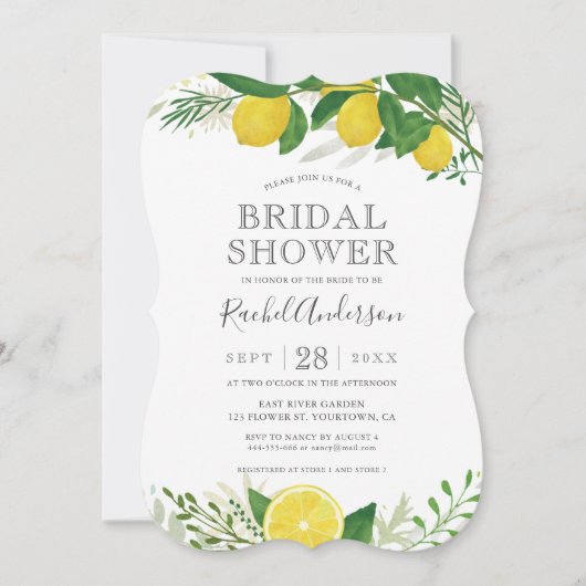 フレッシュレモンブライダルシャワー招待カード 招待状 (正面)