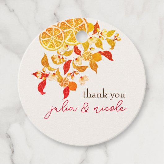 フレッシュレモンラブシトラスの葉結婚の フェイバータグ (正面)