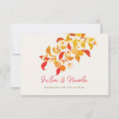 フレッシュレモンラブシトラスの葉結婚の 出欠カード (裏面)