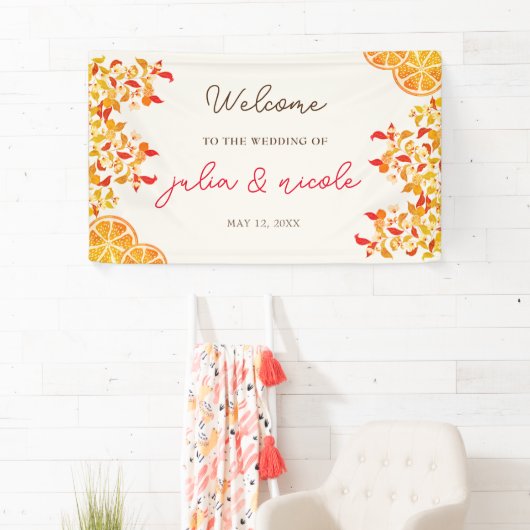 フレッシュレモンラブシトラスの葉結婚の 横断幕 (インサイチュ)