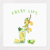 フレッシュレモン飲料ラベル – カスタム文字 ラベル (デザイン2)