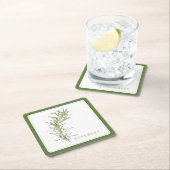 フレッシュローズマリースクエア紙コースター(+文字)グリーン スクエアペーパーコースター (インサイチュ)
