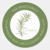 フレッシュローズマリースモールラウンド封筒用シール – 緑 ラウンドシール (正面)