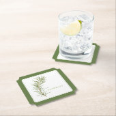 フレッシュローズマリーチケット紙コースター(+文字)グリーン ペーパーコースター (インサイチュ)