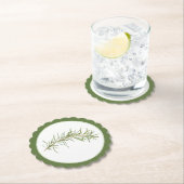 フレッシュローズマリーホタテのラウンドコースター(-文字)グリーン ペーパーコースター (インサイチュ)