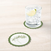 フレッシュローズマリーホタテのラウンドコースター(+文字)グリーン ペーパーコースター (インサイチュ)
