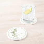 フレッシュローズマリーラウンドサンドストーンコースター(+文字) コースター (側面)