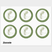 フレッシュローズマリーラージラウンド封筒用シール – 緑 ラウンドシール (シート)