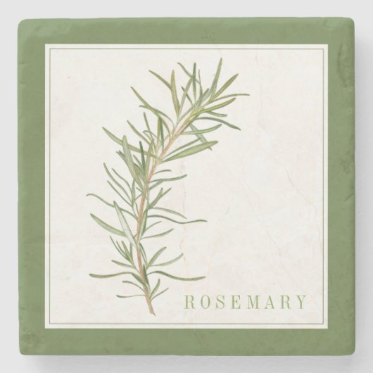 フレッシュローズマリー大理石コースター(+文字)緑 ストーンコースター (正面)