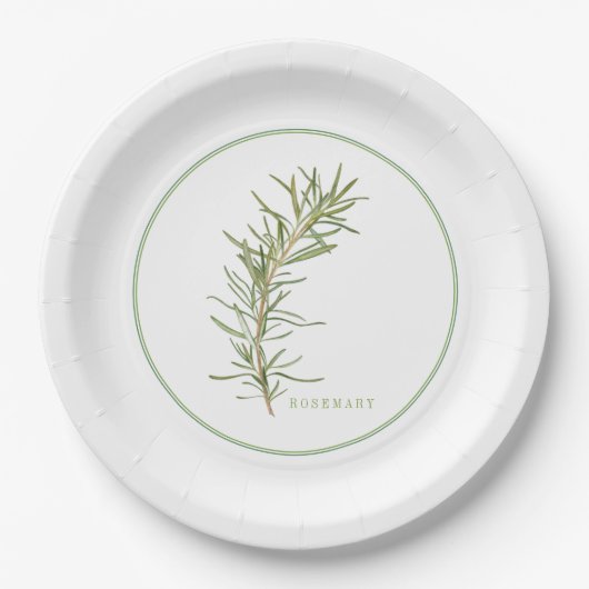 フレッシュローズマリー9"ラウンド紙プレート ペーパープレート (正面)