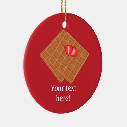フレッシュワッフルグラフィック – フェスティバルの赤またはあなたの色 セラミックオーナメント (右)