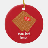フレッシュワッフルグラフィック – フェスティバルの赤またはあなたの色 セラミックオーナメント (正面)
