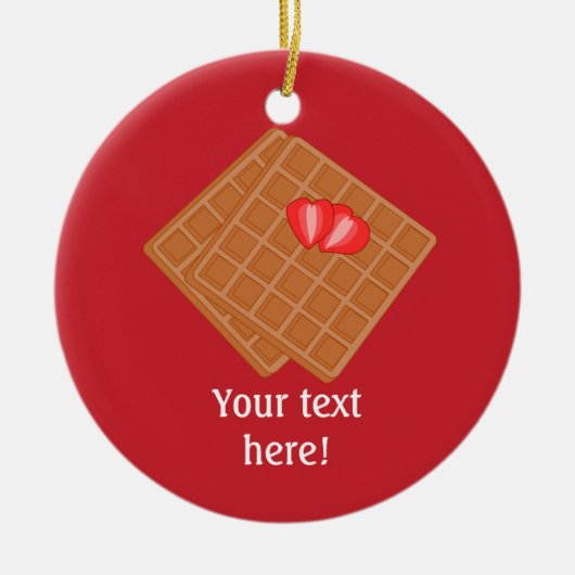 フレッシュワッフルグラフィック – フェスティバルの赤またはあなたの色 セラミックオーナメント (正面)