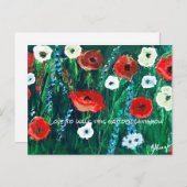 フレッシュ感のある花畑アクリル ポストカード (正面/裏面)