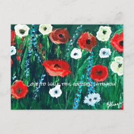 フレッシュ感のある花畑アクリル ポストカード