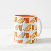 フレッシュ搾りOJオレンジジュース柑橘系フルーツスライス ツートーンマグカップ (正面右)