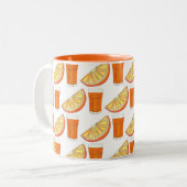 フレッシュ搾りOJオレンジジュース柑橘系フルーツスライス ツートーンマグカップ (正面左)