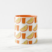 フレッシュ搾りOJオレンジジュース柑橘系フルーツスライス ツートーンマグカップ (中央)