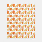 フレッシュ搾りOJオレンジジュース柑橘系フルーツスライス フリースブランケット (正面)