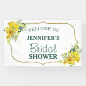 フレッシュ春イエローフローラブライダルシャワー歓迎 横断幕 (横)