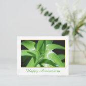 フレッシュ春グリーンリリー葉ズハッピーアニバーサリー ポストカード (スタンド正面)